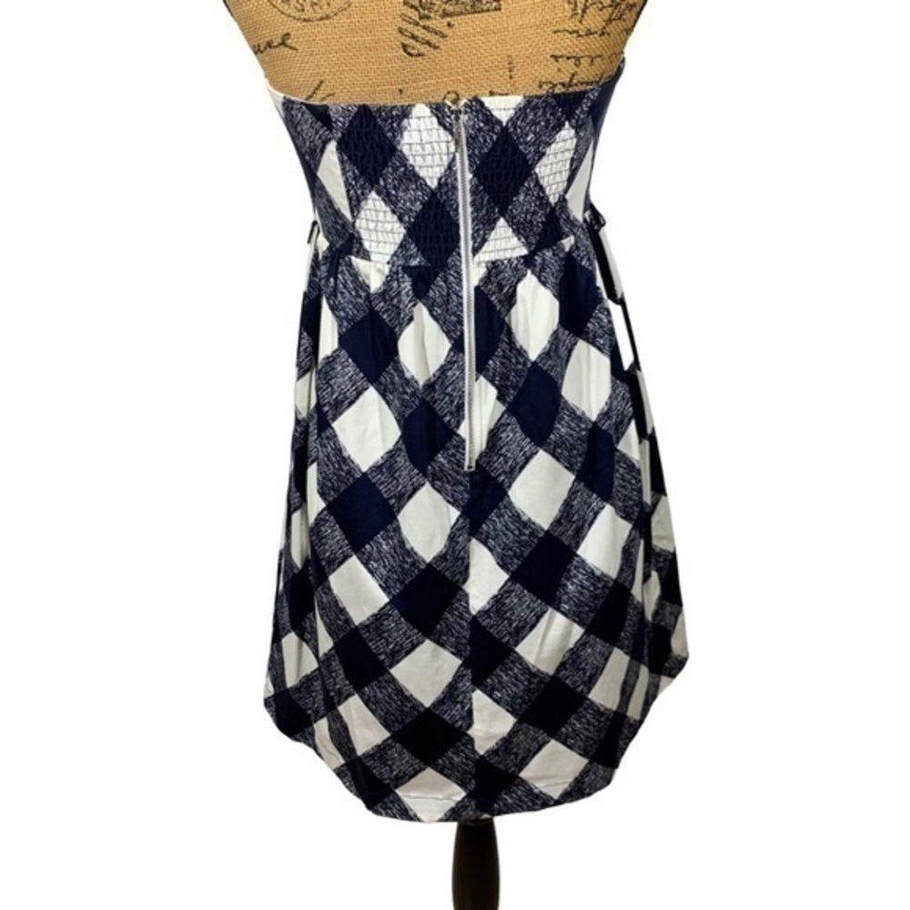 MOTHERHOOD Navy Blue & White Plaid A-Line Dress -‎ NWOT - Picture 4 of 12